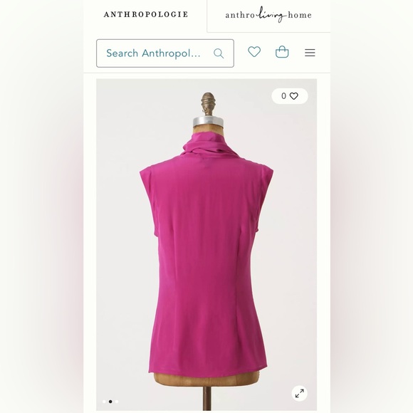 Anthropologie Fei Silk Buttondown Cowlneck - Sz US 4 - Picture 15 of 15